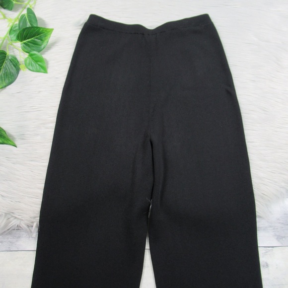 GRACE DIANE LEWIS Black Knit Pull-On Slit Straight Leg Pants Women Size Medium - Picture 6 of 10